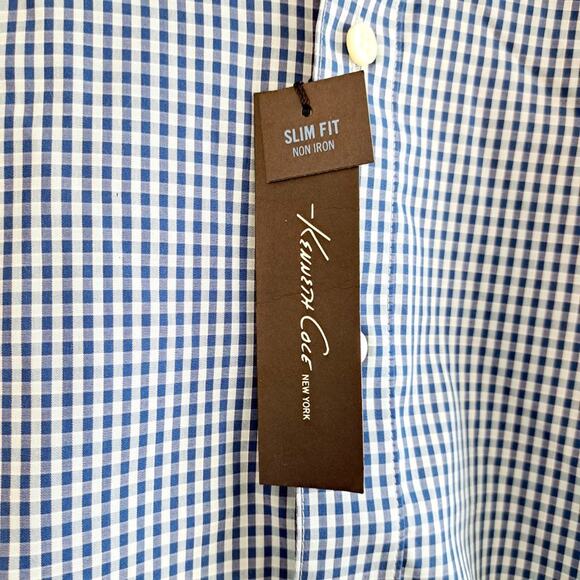 Kenneth Cole Slim Fit Long Sleeve Button Up Checkered Shirt - Picture 2 of 7